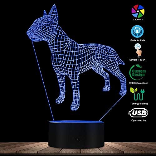 Причиняващи Дни Персонализирани Дизайн Куче Териер 3D Оптична Илюзия Лампа Творчески Домашно Кученце Декор на